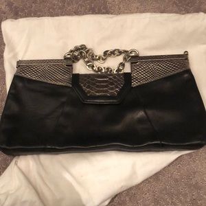 BCBG leather clutch handbag